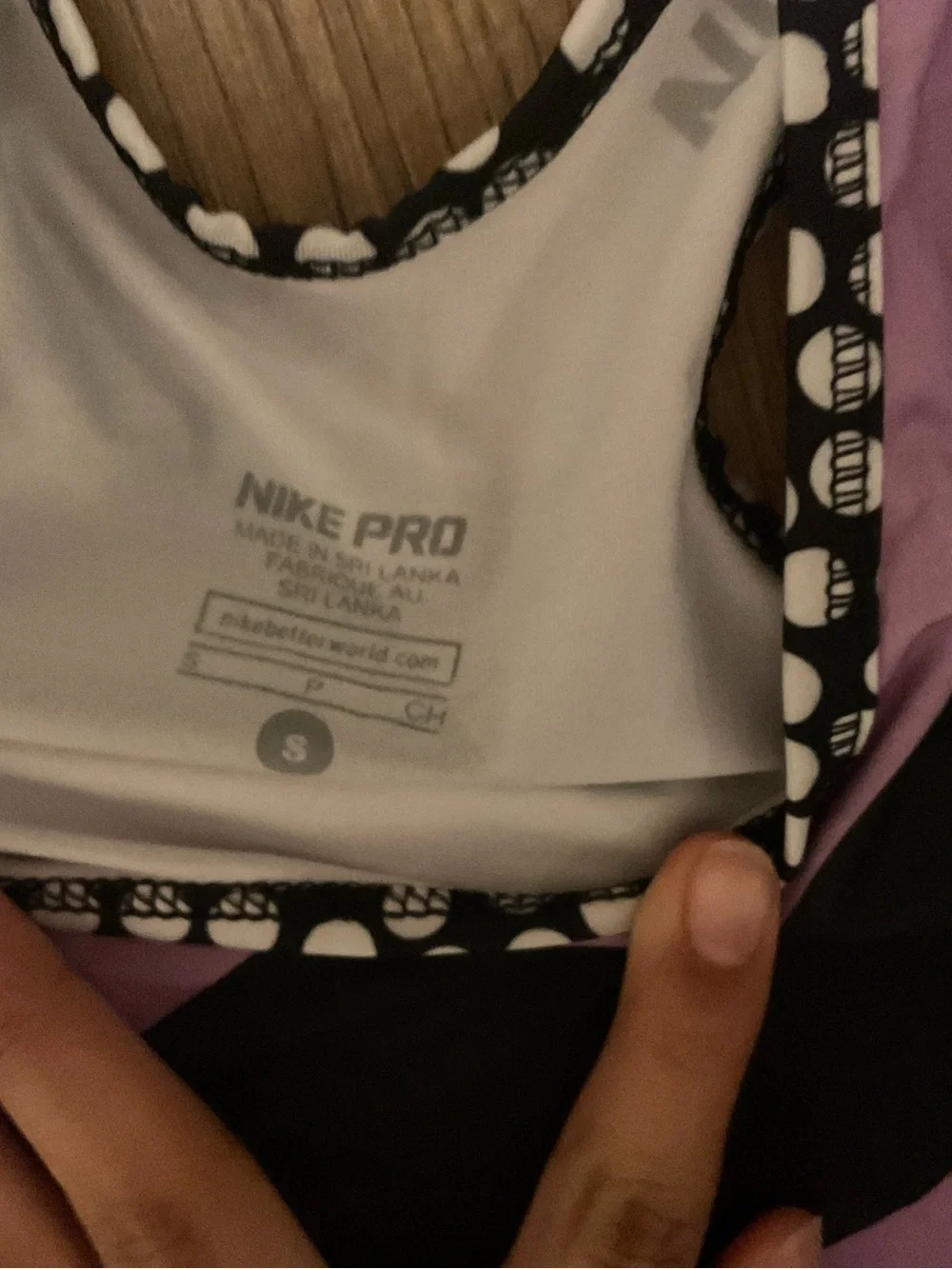 Nike Black & Purple Sports tank with Polka-Trim